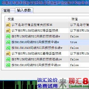 按5M15M1H均线RSI共振预报中线稳妥型脚本